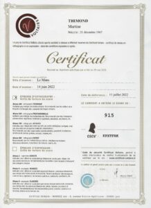 Certificat Voltaire - Martine Thimond - Ecrivain public